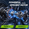 thumbnail image 3 of OwnGold Electric Bike for Adult, 749W Peak Motor, 20 MPH, 40 Miles Range, 36V 12AH Removable Battery,7-Speed Ebike,26" Tires,UL2849, 3 of 12