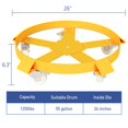 thumbnail image 4 of Drum Dolly 55 Gallon Trash Can Dolly Heavy Duty 1000 Pound Barrel Dolly with Swivel Casters Wheel Steel Frame Dolly Non Tipping Hand Truck Capacity Dollies, 4 of 8