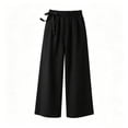 thumbnail image 6 of Tsivenald Womens Linen Wide Leg Pants Elastic Drawstring Waist Lightweight Breathable Summer Beach Casual Trousers, 6 of 7