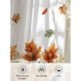 thumbnail image 6 of Thanksgiving Pumpkin Sheer Curtains 45 inches Long, Maple Leaf Linen Watercolor Fall Light Filtering Sheer Window Curtains Rod Pocket Voile Drapes for Bedroom Living Room, 52"W x 45"L 2 Panels, 6 of 7