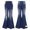 Blue, variant on iiniim Girls Kids Distressed Ripped Hole Jeans Bell Bottom High Waist Wide Leg Ruffle Flare Denim Pants