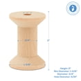thumbnail image 2 of Hourglass Wooden Spools 2 x 1-3/8 Inch, Pack of 12 Large Wood Spools, Unfinished Birch, Splinter-Free for Crafts by Woodpeckers, 2 of 7
