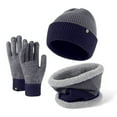 thumbnail image 1 of Warm Knitting Gloves Hat Three Piece Scarf Wool Reversible Color Ear Protector Winter Suit, 1 of 4