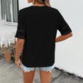thumbnail image 4 of Womens T Shirts Short Sleeve Crewneck Shirt Hollow Out Tee Blouses Summer Tops for Women 2026 Black M, 4 of 4