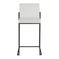 thumbnail image 6 of Fuji Contemporary High Back Counter Stool In Black Steel And White Faux Leather - Set Of 2, 6 of 7