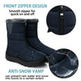 thumbnail image 4 of FAMITION Women Winter Boots Faux Fur Lined Warm Snow Ankle Booties Waterproof Non Slip Walking Hiking Boot with Front Zipper Blue 8, 4 of 5