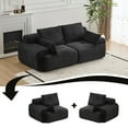 thumbnail image 5 of SOULART 84.25" Cloud Couch, Black Modern Modular Loveseat Sofa with Memory Foam & Corduroy Fabric, Pet-Friendly, No Assembly Required, 5 of 9