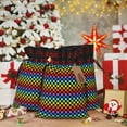 thumbnail image 6 of Rocae Rainbow Chequerboard Print Christmas Drawstring Linen Gift Bag with Drawstrings Treat Bag Goody Present Bags for Christmas Party Favor, 6 of 8