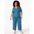 thumbnail image 2 of Joyspun Women's Woven Cropped Pajama Pants, Sizes S to 3X, 2 of 6