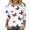 White, variant on Women's Butterfly/Face Print 3/4 Sleeve T-Shirt, Artistic Graphic Tee with Unique Pattern, Casual Artwear Top