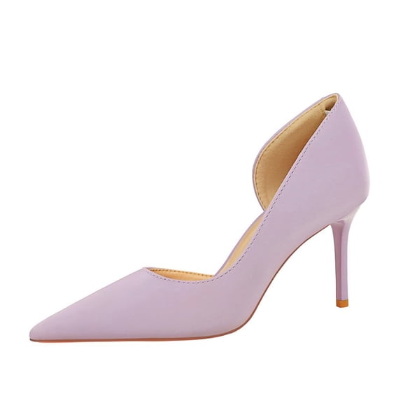 Women Pointed Toe High Heel Stiletto Pumps 7CM Satin Cut-Out Wedding Evening Party Court Shoes