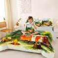 thumbnail image 4 of Manfei Cartoon Camper 7 Pieces Full Size Bedding Sets,Woodland Camping Theme Full Size Bed in a Bag,Green,Light Gray Reversible, 4 of 7