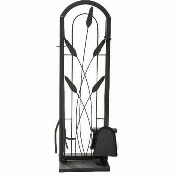 Cotton Tail Design Fireplace Tool Set, Black - 5 Piece