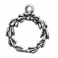thumbnail image 1 of Sterling Silver 18" 1mm Box Chain Full Circle Foilage 3D Wreath Pendant Necklace, 1 of 2