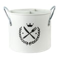 thumbnail image 2 of Porta cubiertos de cocina perfecl de hierro galvanizado Estante de almacenamiento Blanco marfil, 2 of 8