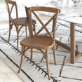 thumbnail image 4 of Emma + Oliver 2-Pack Hand Scraped and Stained Dark Natural Finish X-Back Chair, 4 of 14