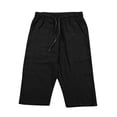 thumbnail image 4 of Glisme Mens Trousers Mid Waist Spring And Summer Sweatpants Jogging Loose Beach Capri Pants Classic Clothing Xl Black, 4 of 5