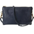 thumbnail image 2 of Humble Chic Navy Blue Clutch Purse - Vegan Leather Crossbody Bag Wristlet for Women, 2 of 10