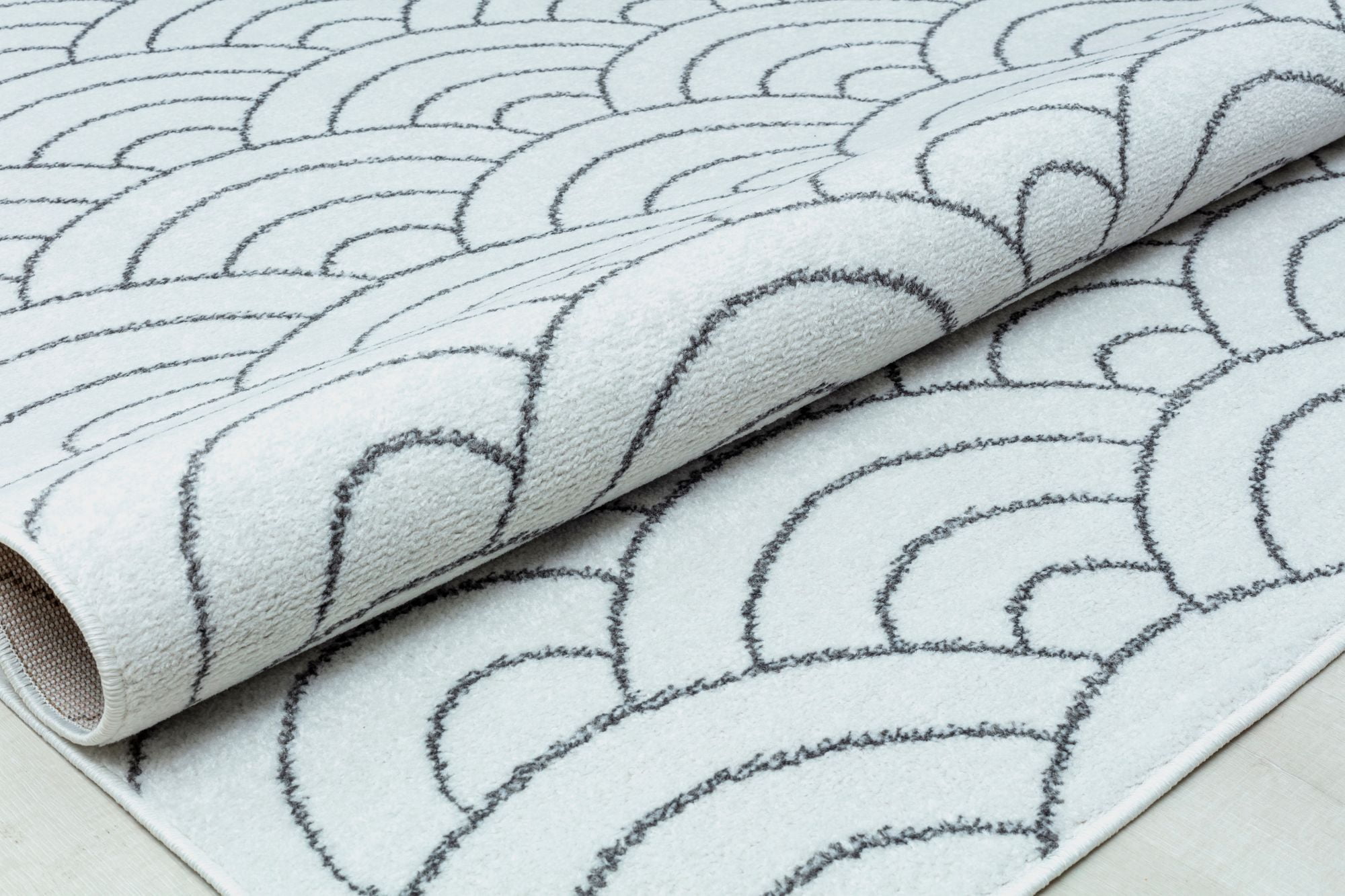 Mason Brooks Azure AZ35A Cloudy White Geometric Contemporary Ivory Area Rug, 8'3" X 10'0"