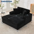 thumbnail image 2 of GARVEE 60" Chaise Lounge Chair Indoor,Oversized Boneless Sofa Bed with Charging Station&Cup Holders & Throw Pillows,Deep Seat Sleeper Couch Reading Chairs,Black, 2 of 9