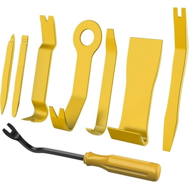 Nilight 8Pcs Auto Trim Removal Tool Kit No-Scratch Removal Tool Kit for Car Audio Dash Panel Window Molding Fastener Remover Tool Kit-Yellow