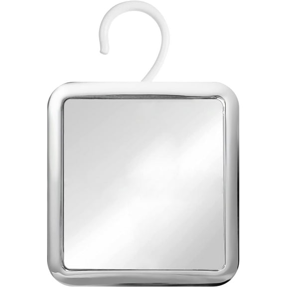 MIRRORVANA Hanging Fogless Shower Mirror for Shaving with 360° Rotatable Swivel Hook - Anti Fog and Shatterproof 6.3" x 6.3" Surface (Chrome)