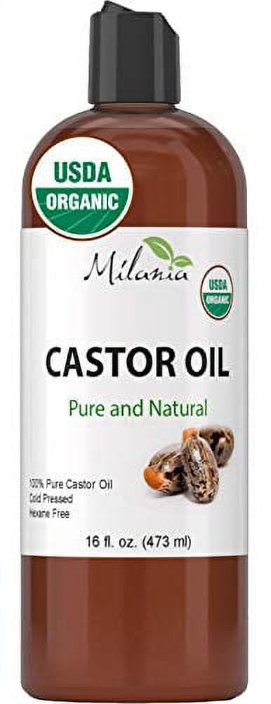 Milania Pure & Natural Organic Castor Oil 16oz Hexane-Free Cold-Pressed