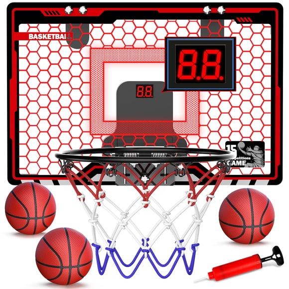 Canasta de baloncesto interior HopeRock Kids con luz LED y marcador