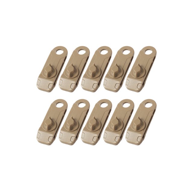 Sonducket 10 piezas, pinzas para toldo, abrazadera de nailon portátil, accesorio para acampar al aire libre, Picnic, escalada, montañismo, carpas Caqui