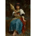 thumbnail image 2 of Etienne Adolphe Piot 11x14 Gold Ornate Wood Frame and Double Matted Museum Art Print Titled - The Fair Spinner, 2 of 4