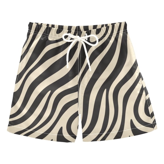 FORMRS Boys Swim Trunks Quick Dry Mesh Liner Boardshorts Sizes XS-XL, Black Lines