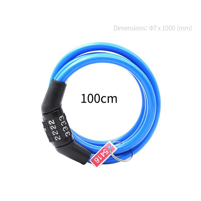 Luxsea Bike Lock Cable 4Digit Password Bike Cable Basic Self Coiling