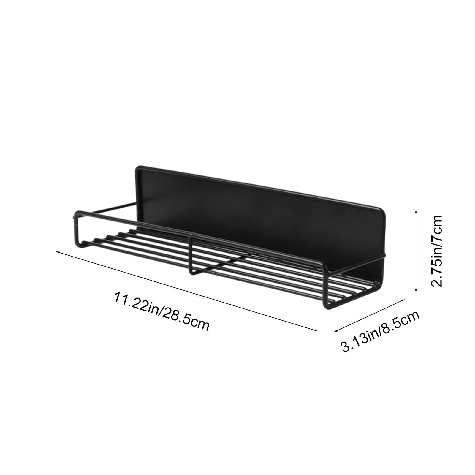 Magnetic Spice Rack for Refrigerator - Fridge Spice Organizer Magnetic Shelf No DriWaMounted Storage for Spice Bottles Jars Kitchen Organization Available in 2 Sizes Black