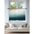 thumbnail image 4 of Sheer Curtains 45 Inch Length, Blue Beach Gradient Semi Sheer Curtains Light Filtering Window Treatment, Boho Sea Waves Ombre Abstract Privacy Voile Drapes for Living Room Bedroom 52x45 Inch, 4 of 7