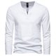 thumbnail image 1 of Camiseta informal de manga larga con cuello en V para hombre: color liso, poliéster, para uso diario, fácil de combinar con vaqueros - L-XXXXXL, 1 of 1
