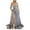 Gray, variant on Women's Sequin Evening Gown Tie Up Sleeveless Pleated Formal Ball Gown V Neck High Split Party Dress Gray