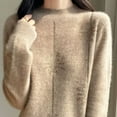 thumbnail image 6 of yillto Womens Fall Winter Sweaters Mock Neck Pullover Long Sleeve Knit Warm Lightweight Loose Sweater, 6 of 7
