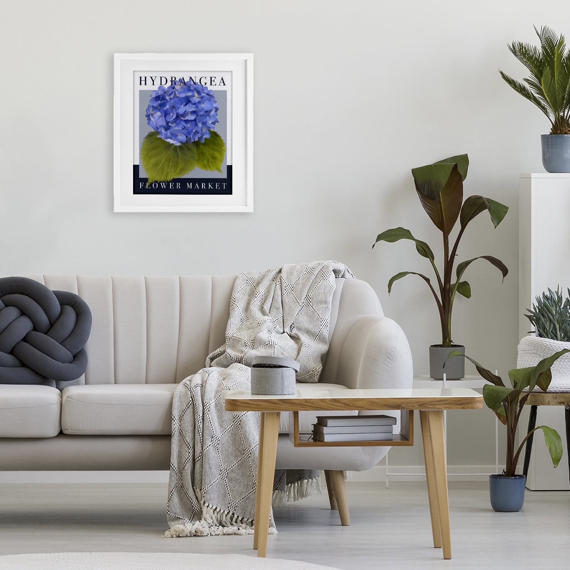 Stupell Industries Hydrangea Flower Market White Framed Print Under Glass, design by Jennifer Stith