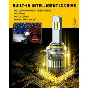 AUXITO 9005 LED Headlight Bulbs 6500K White, 700% Brighter HB3 9005 Headlight Bulbs , 120W 24000lm Per Set,700% Brighter, Pack of 2