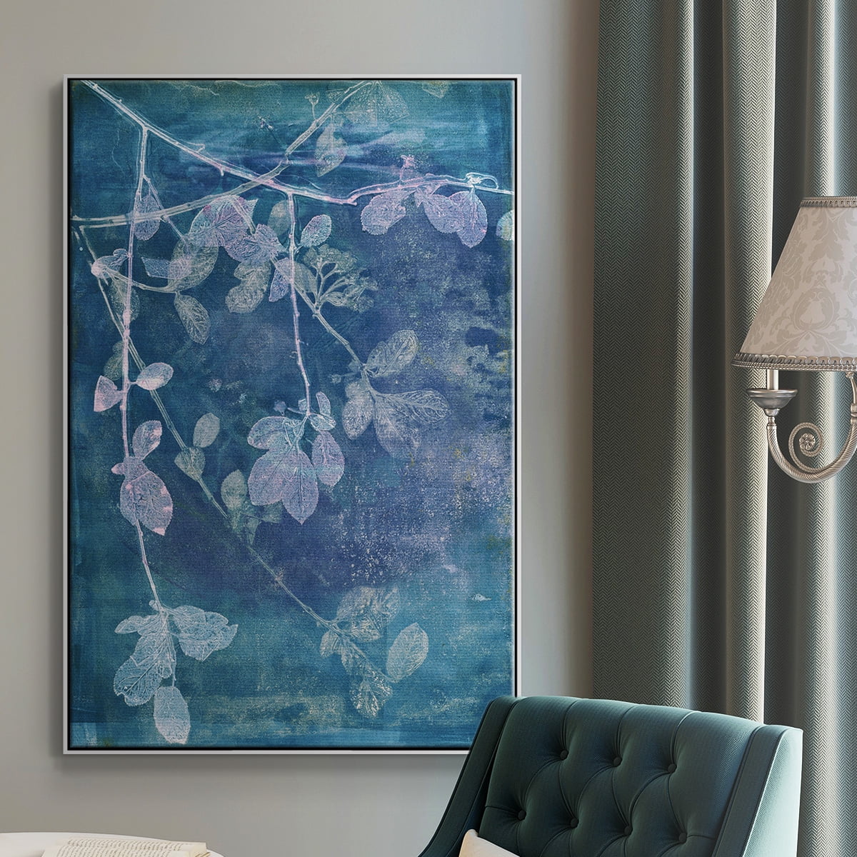 Branching Out VII Framed Premium Gallery Wrapped Canvas - Ready to Hang - 25 x 37 - White Floating Frame