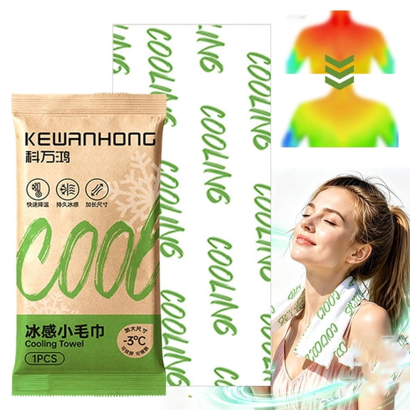 HonestMatter Body Wipes, Cooling Towels for Neck and Face, Instant Ice Towels for Sports Gym Camping Travel, Green, 1 Pack