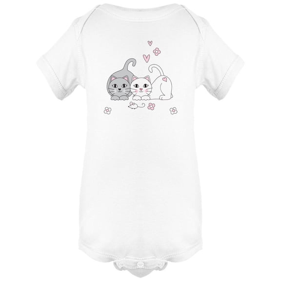 Cute Cats With Mouse Bodysuit Infant -Image by Shutterstock,  6 Months