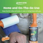Evercare Gain Scented Lint Roller Twin Pack, 90 Sheets Per Roll, 180 Total Sheets, Ergonomic Handle