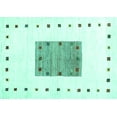 thumbnail image 1 of Ahgly Company Machine Washable Indoor Rectangle Solid Turquoise Blue Modern Area Rugs, 4' x 6', 1 of 4