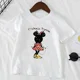 thumbnail image 5 of Linda camiseta de algodón para niños con estampado de Minnie Mickey Mouse, camisetas blancas de manga corta de verano, camisetas Harajuku para niños y niñas, ropa de bebé de Disney, 5 of 5