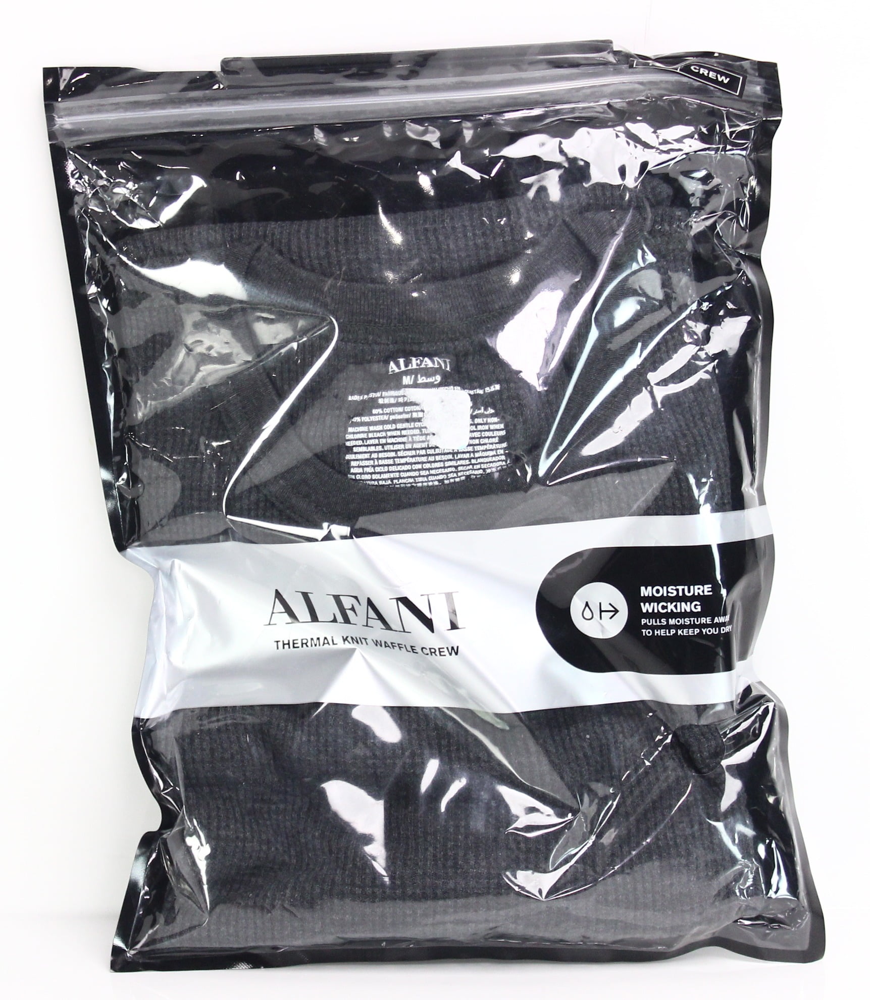 alfani thermal knit waffle crew