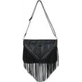 thumbnail image 2 of Sac à Épaule Décontracté à Rivets et Franges pour Femmes, Sac Bandoulière Hippie en Cuir Végane Souple Sac Hobo, 2 of 25