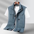 thumbnail image 2 of Vedolay Mens Jackets Casual Button Down Jackets Long Sleeve Coats with Pockets Blue,3XL, 2 of 4