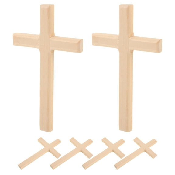 6 Pcs Catholic Crucifix for Wall Handmade Cross 12.00X7.00X1.00CM Khaki