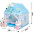 thumbnail image 5 of Soapow Large Kids Play Tent, Boys Girls Gifts Toy Game Playhouse, Indoor & Outdoor Secret Castle Fairy Tent with Ball String Lights, Flags, White Cloud, Easy Assembly (Blue), 5 of 12